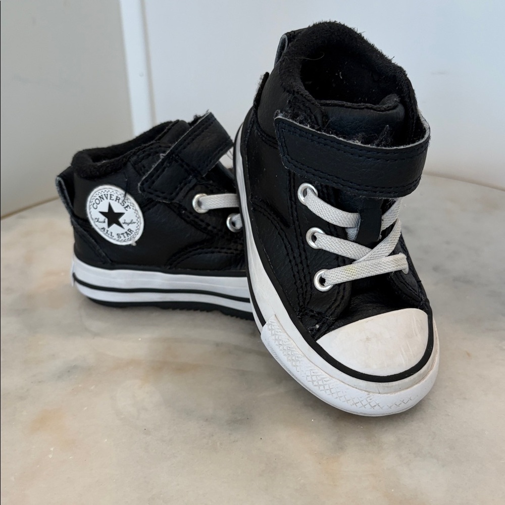 Converse Kids Black & White High Top Sneakers